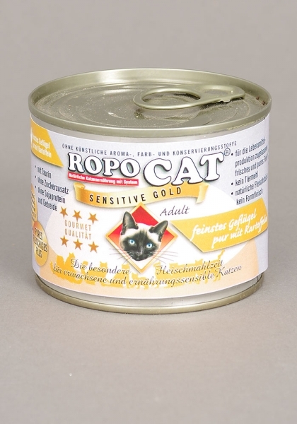 Ropo Cat Sensitive Gold -  feinstes Geflügel mit Kartoffel 200 g