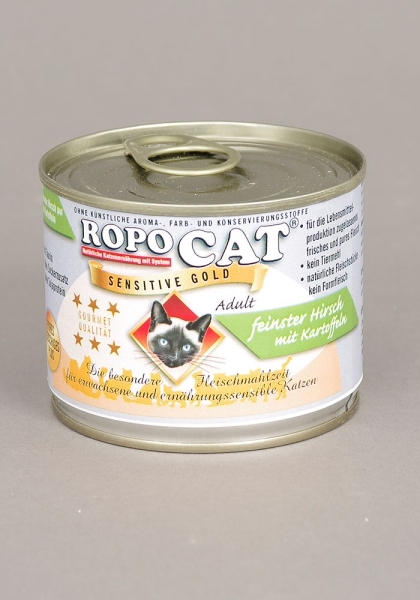 Ropo Cat Sensitive Gold -  feinster Hirsch pur mit Kartoffeln 200 g