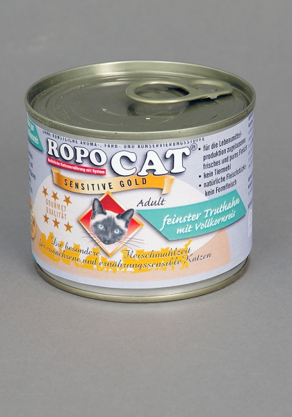 Ropo Cat Sensitive Gold -  feinster Truthahn mit Vollkornreis 200 g